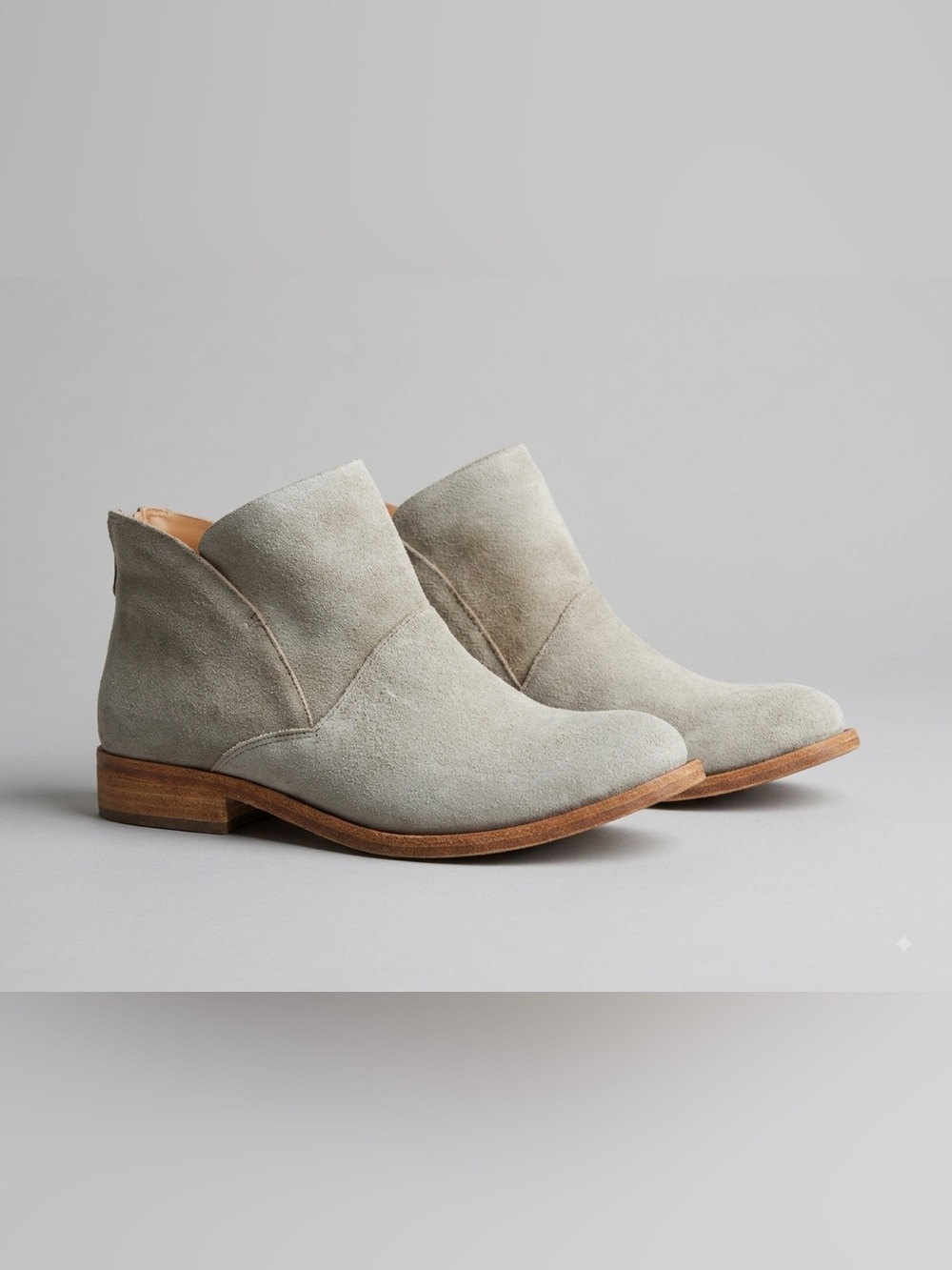 Kork-Ease Ryder Genuine Suede Beige Zip Up Ankle Boots Size 8.5